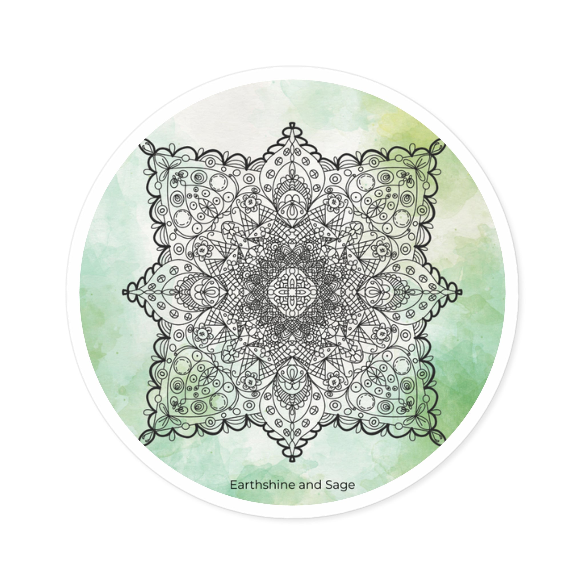 Watercolor Mandala Round Sticker