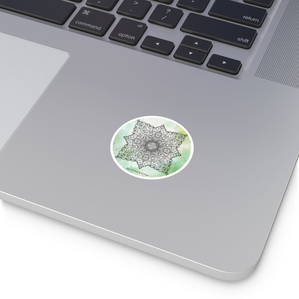 Watercolor Mandala Round Sticker