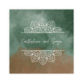 Square Sticker — Earthshine and Sage Mandala Design (Indoor/Outdoor)
